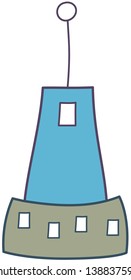 Ilustración vectorial de un edificio futurista