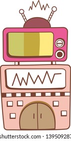 Ilustración vectorial de un edificio futurista
