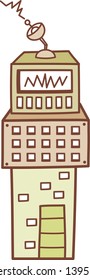 Vector illustration of a futuristic building
