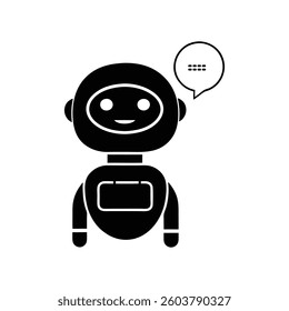 a vector illustration of a futuristic chatbot mascot