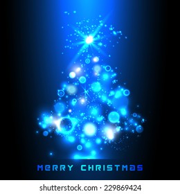 Vector illustration of futuristic Christmas tree