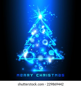 Vector illustration of futuristic Christmas tree
