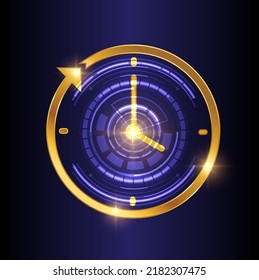 A vector Illustration of Futuristic Clock Symbol Logo Sign