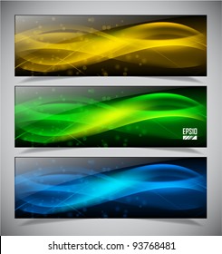 Vector illustration of futuristic color abstract glowing banners