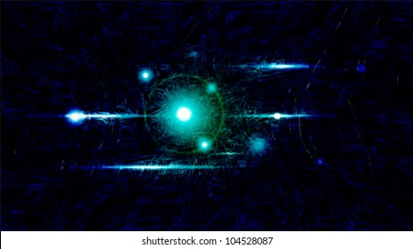 Vector illustration of futuristic dark abstract glowing background