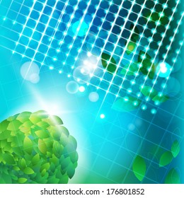 Vector illustration of futuristic digital blurred lights.