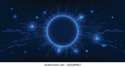 Ilustración vectorial de espacio futurista digital de alta tecnología para el diseño de órbita de elementos para publicidad de productos y juegos artísticos.