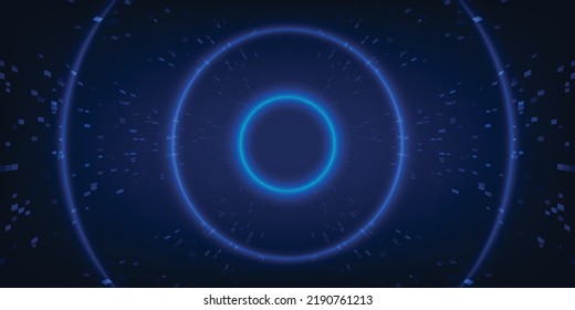 Vector illustration of futuristic digital technology theme with circle orbit radius for advertising artwork  background and backdrop.Future technology concepts.