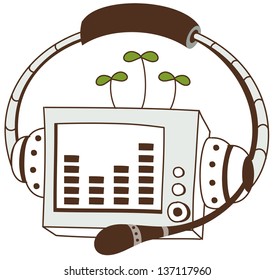 Ilustración vectorial de un dispositivo electrónico futurista