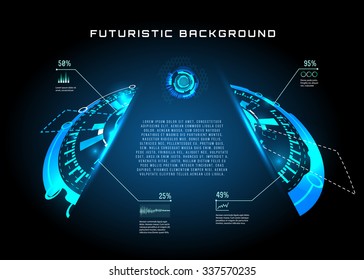 vector  illustration of Futuristic interface HUD, banner background.