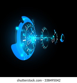 vector  illustration of Futuristic interface HUD,  background.