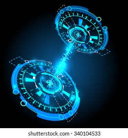 vector  illustration of Futuristic interface HUD, banner background.