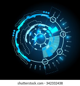 vector  illustration of Futuristic interface HUD,  background.