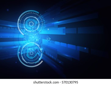 Vector illustration of Futuristic interface, HUD, technology background, sci-fi
