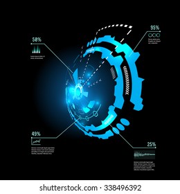 ilustração vetorial de infográficos de interface futurista, HUD, fundo vetorial