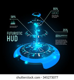 vector  illustration of Futuristic interface infographics, HUD,  vector background
