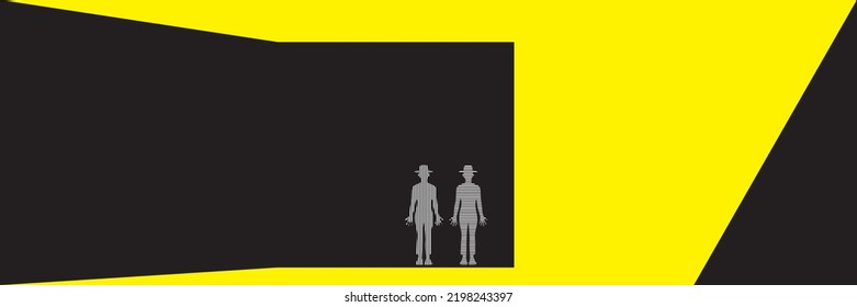 Ilustración vectorial del hombre futurista en un espacio tridimensional para el fondo, la pancarta o el elemento de diseño