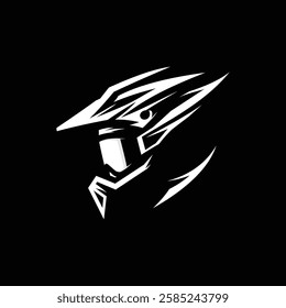 Vector illustration of Futuristic Motocross Helmet Aggressive and sporty Design