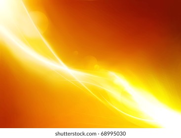 Vector illustration of futuristic orange abstract glowing background