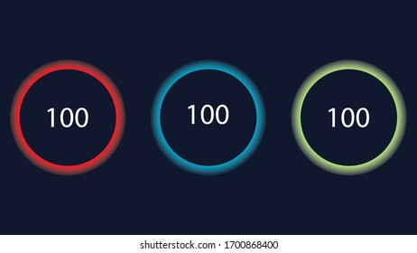 Vector illustration of a futuristic radar HUD circle element with colorful gradient