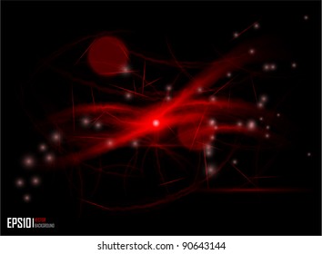 Vector illustration of futuristic red abstract glowing background