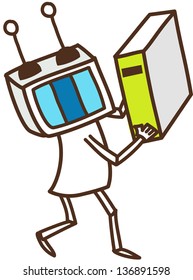 Vector illustration of a futuristic robot