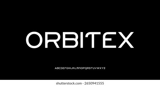 Vector illustration of futuristic san serif style alphabet font with modern and technological feel.