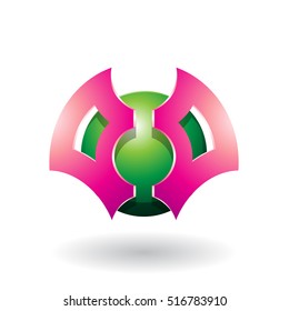 Vector Illustration of a Futuristic Shaped Abstract Sphere and Blade Icon isolated on a white background