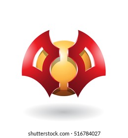 Vector Illustration of a Futuristic Shaped Abstract Sphere and Blade Icon isolated on a white background