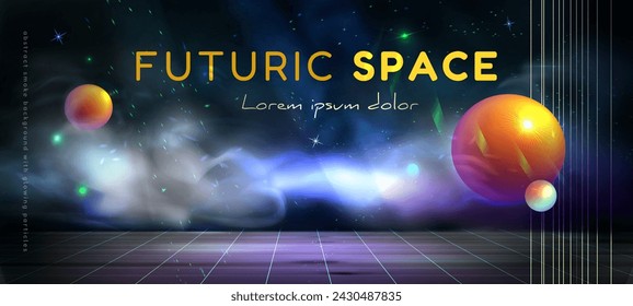 Vector illustration of futuristic space abstract background. Futuristic hi-tech HUD element.  Eps 10