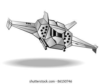 vector illustration of futuristic spaceship.vector 11