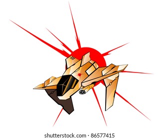 vector illustration of futuristic spaceship.vector 15