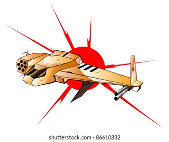 vector illustration of futuristic spaceship.vector 16