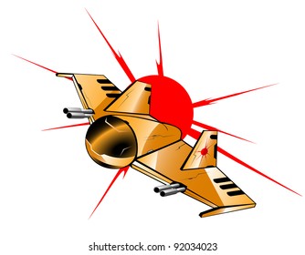 vector illustration of futuristic spaceship.vector 22