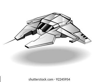 vector illustration of futuristic spaceship.vector 24