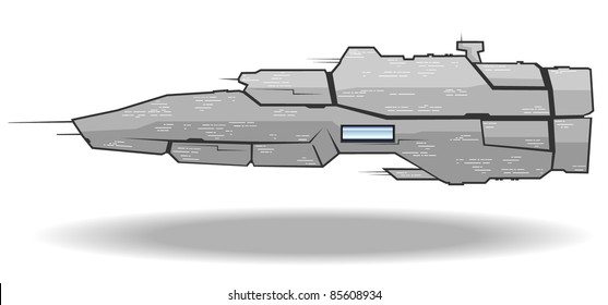 vector illustration of futuristic spaceship.vector 3