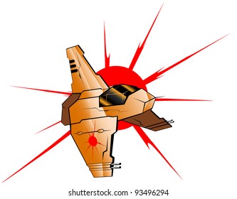 vector illustration of futuristic spaceship.vector 32