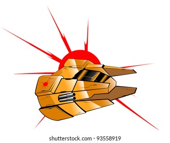 vector illustration of futuristic spaceship.vector 36