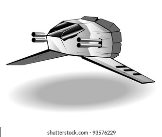 vector illustration of futuristic spaceship.vector 37