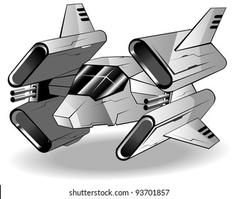 vector illustration of futuristic spaceship.vector 39