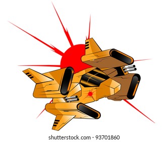 vector illustration of futuristic spaceship.vector 40