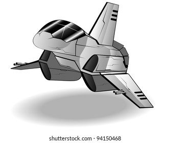 vector illustration of futuristic spaceship.vector 41