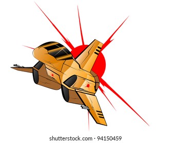 vector illustration of futuristic spaceship.vector 42