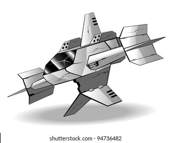 vector illustration of futuristic spaceship.vector 43