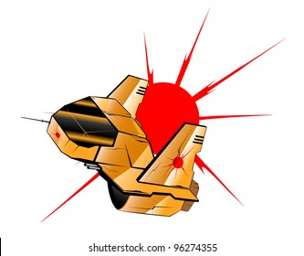 vector illustration of futuristic spaceship.vector 47