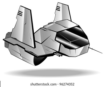 vector illustration of futuristic spaceship.vector 48