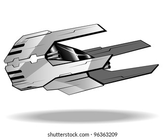 vector illustration of futuristic spaceship.vector 49