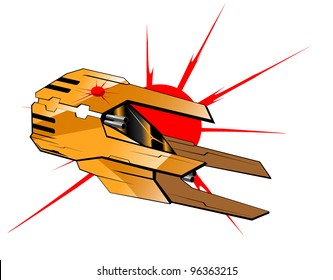 vector illustration of futuristic spaceship.vector 50