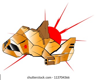 vector illustration of futuristic spaceship.vector 52