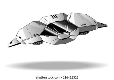 vector illustration of futuristic spaceship.vector 53